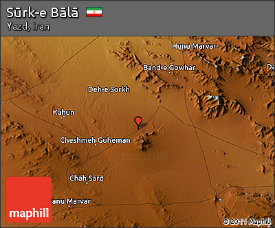 Physical 3D Map of Sūrk-e Bālā