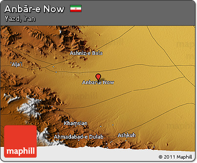 Physical 3D Map of Anbār-e Now