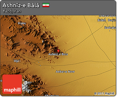 Physical 3D Map of Ashnīz-e Bālā