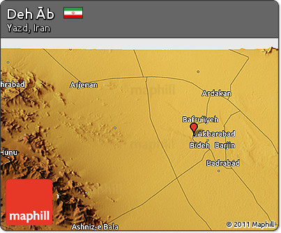 Physical 3D Map of Deh Āb