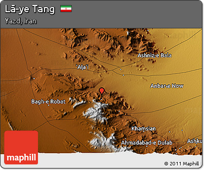 Physical 3D Map of Lā-ye Tang