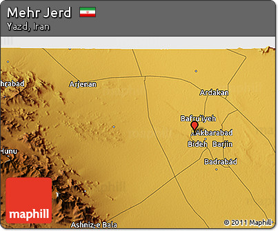 Physical 3D Map of Mehr Jerd