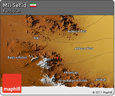 Physical 3D Map of Mīl Sefīd