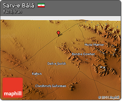 Physical 3D Map of Sarv-e Bālā