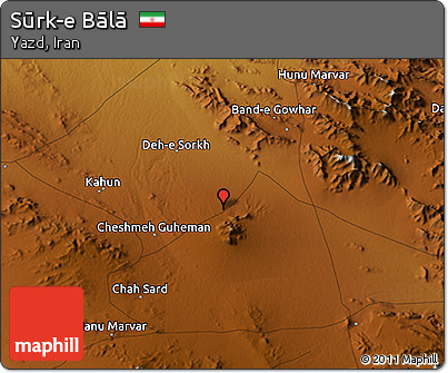 Physical 3D Map of Sūrk-e Bālā