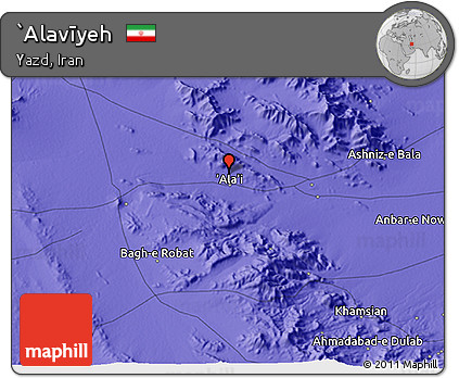 Political 3D Map of `Alavīyeh