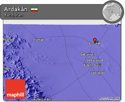 Political 3D Map of Ardakān