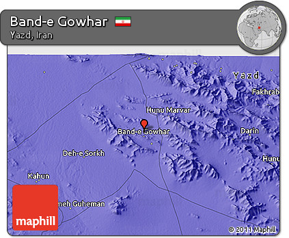 Political 3D Map of Band-e Gowhar