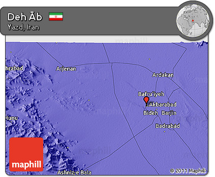 Political 3D Map of Deh Āb