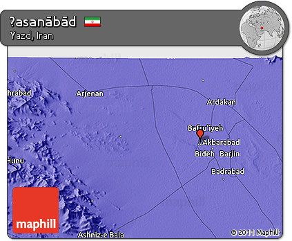 Political 3D Map of Ḩasanābād