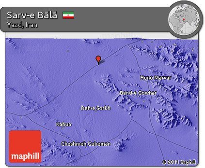 Political 3D Map of Sarv-e Bālā