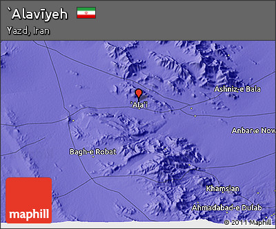 Political 3D Map of `Alavīyeh