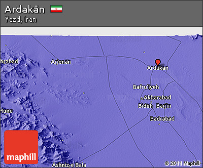 Political 3D Map of Ardakān