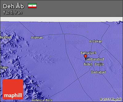 Political 3D Map of Deh Āb