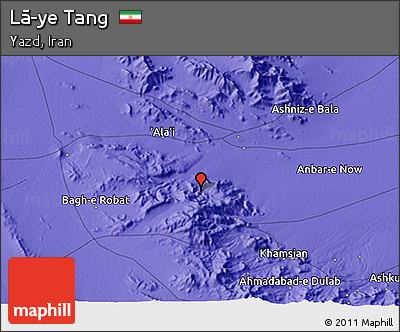 Political 3D Map of Lā-ye Tang