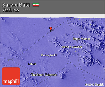 Political 3D Map of Sarv-e Bālā