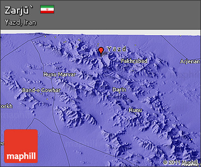 Political 3D Map of Zarjū`