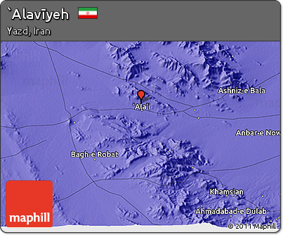 Political 3D Map of `Alavīyeh