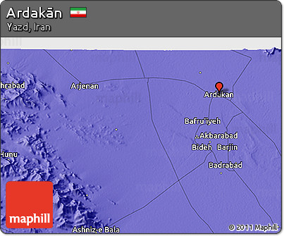Political 3D Map of Ardakān