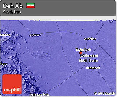 Political 3D Map of Deh Āb