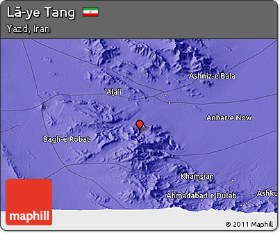 Political 3D Map of Lā-ye Tang