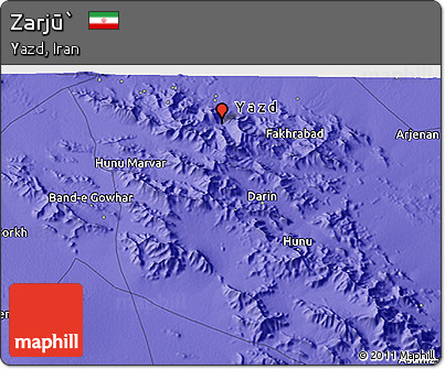 Political 3D Map of Zarjū`