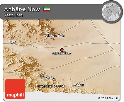 Satellite 3D Map of Anbār-e Now