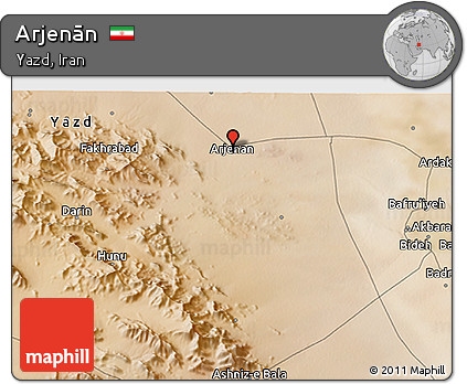 Satellite 3D Map of Arjenān