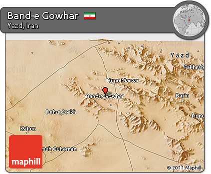Satellite 3D Map of Band-e Gowhar