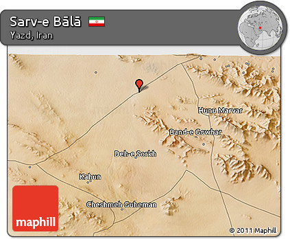 Satellite 3D Map of Sarv-e Bālā