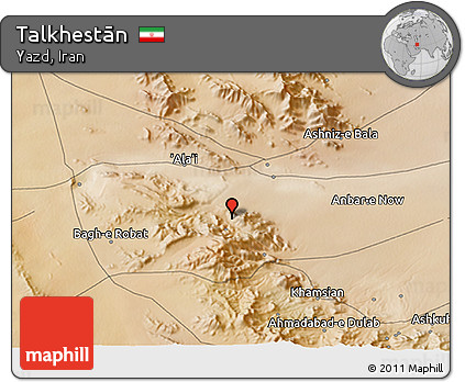 Satellite 3D Map of Talkhestān