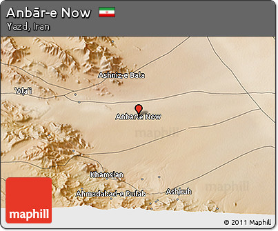 Satellite 3D Map of Anbār-e Now