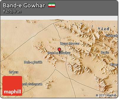 Satellite 3D Map of Band-e Gowhar
