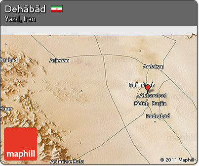 Satellite 3D Map of Dehābād
