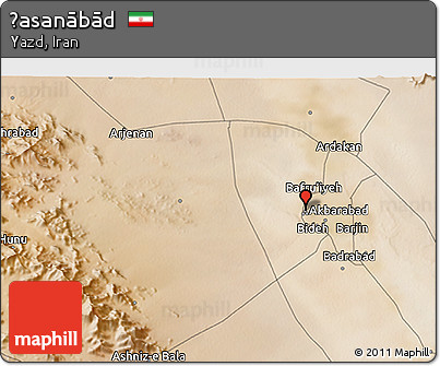 Satellite 3D Map of Ḩasanābād