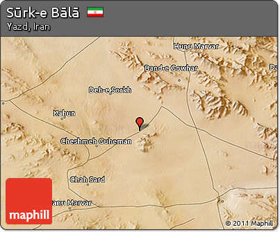 Satellite 3D Map of Sūrk-e Bālā