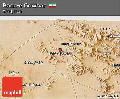 Satellite 3D Map of Band-e Gowhar
