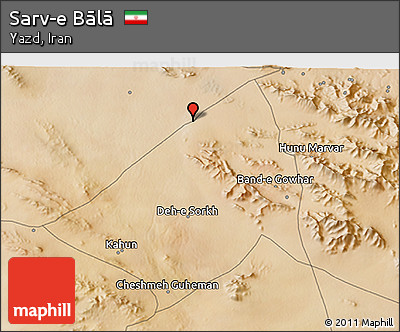 Satellite 3D Map of Sarv-e Bālā