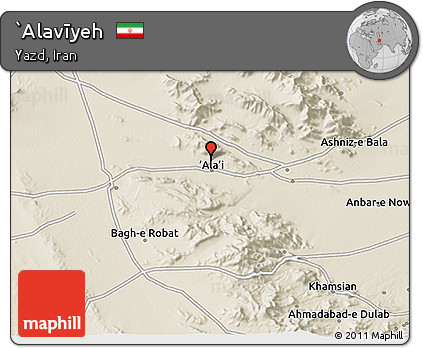Shaded Relief 3D Map of `Alavīyeh