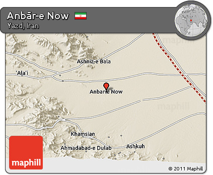 Shaded Relief 3D Map of Anbār-e Now