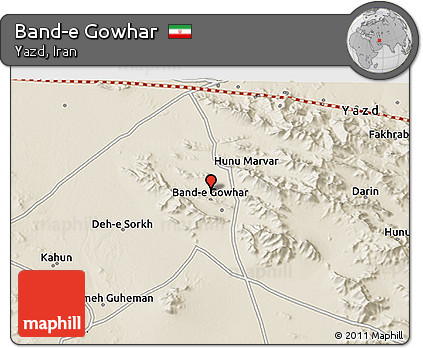 Shaded Relief 3D Map of Band-e Gowhar