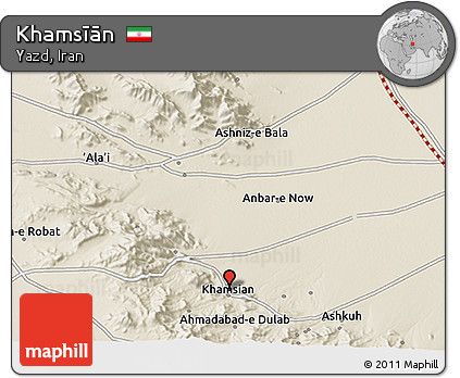 Shaded Relief 3D Map of Khamsīān
