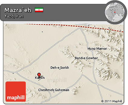 Shaded Relief 3D Map of Mazra`eh