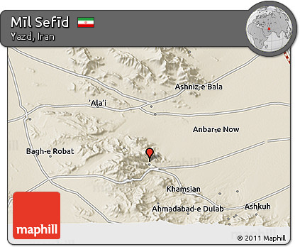 Shaded Relief 3D Map of Mīl Sefīd