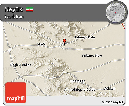 Shaded Relief 3D Map of Neyūk