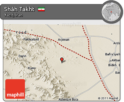 Shaded Relief 3D Map of Shāh Takht