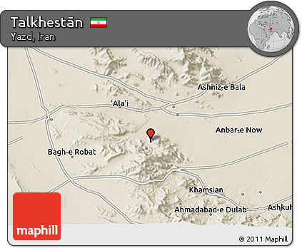 Shaded Relief 3D Map of Talkhestān