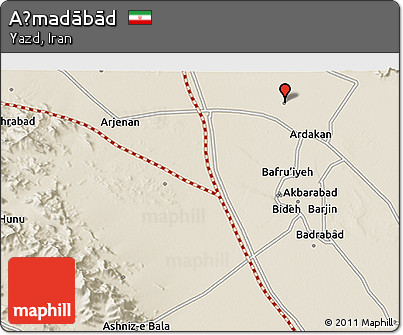 Shaded Relief 3D Map of Aḩmadābād