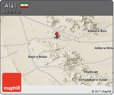 Shaded Relief 3D Map of `Alā'ī