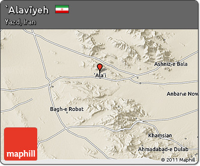 Shaded Relief 3D Map of `Alavīyeh